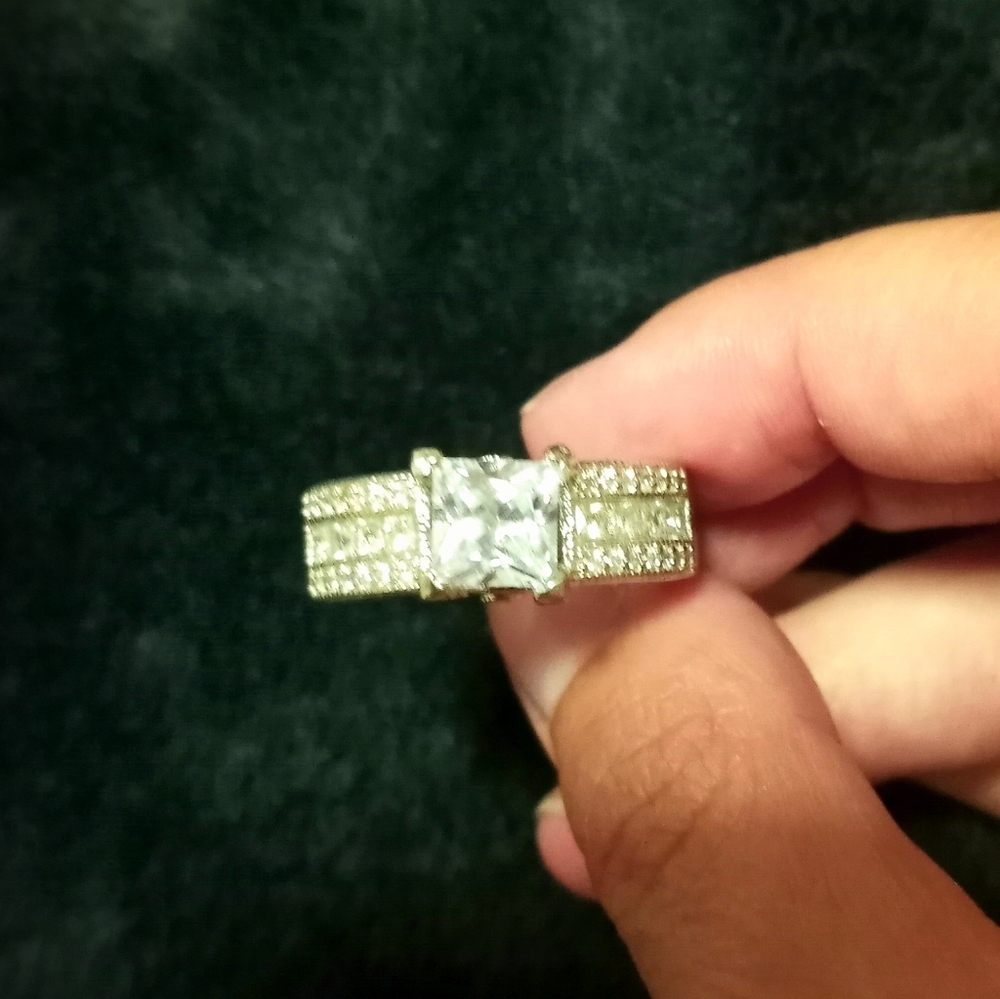 925 sterling silver cz engagement ring